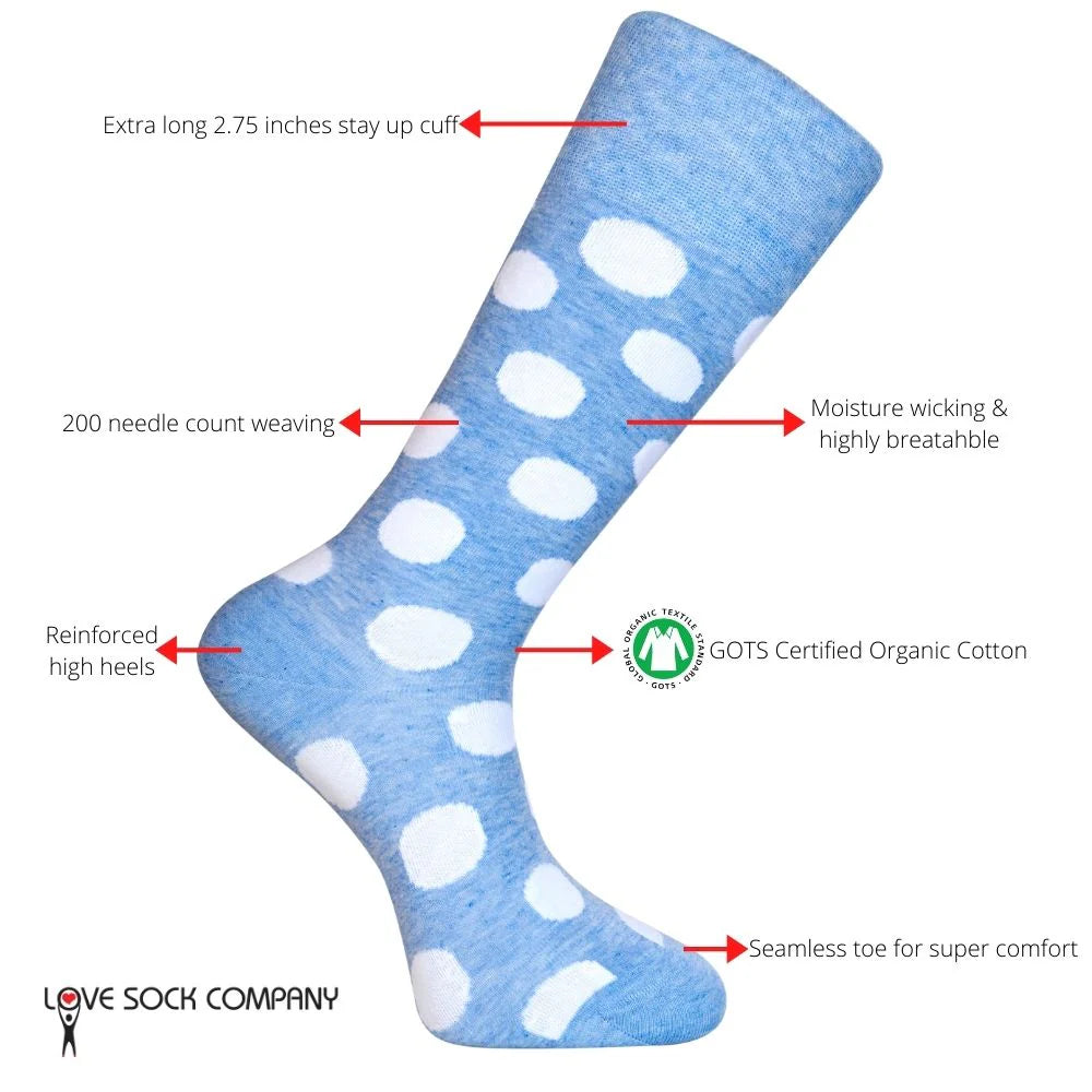 Men's Polka Dot Dress Socks - Big Polka (M) - LOVE SOCK COMPANY