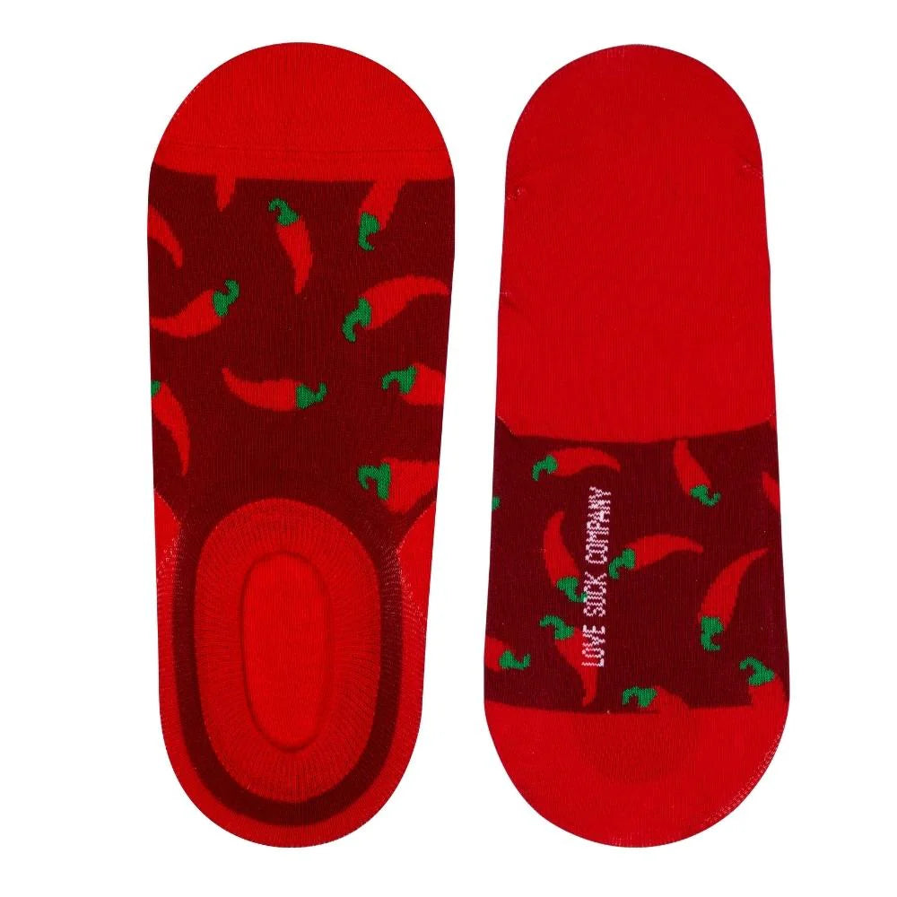 No-Show Chili Pepper Socks (Unisex) - LOVE SOCK COMPANY