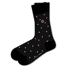 Polka Night Women's Luxury Crew Socks Black (W) - LOVE SOCK COMPANY