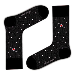 Polka Night Women's Luxury Crew Socks Black (W) - LOVE SOCK COMPANY