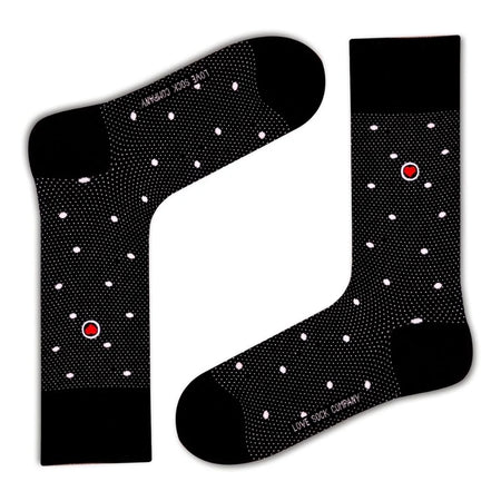 Polka Night Women's Luxury Crew Socks Black (W) - LOVE SOCK COMPANY