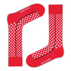 Love Sock Company Men's Funky Cool Polka Dots Dress Socks Red Line Red (M) - LOVE SOCK COMPANY