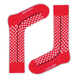 Love Sock Company Men's Funky Cool Polka Dots Dress Socks Red Line Red (M) - LOVE SOCK COMPANY