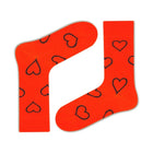Big Heart Colorful fun patterned organic novelty orange crew socks - LOVE SOCK COMPANY