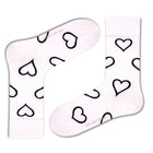 Big Heart Colorful fun patterned organic novelty white crew socks - LOVE SOCK COMPANY