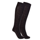 Women's Cable Knit Knee High Long Boot Socks Dark Grey (W) - LOVE SOCK COMPANY