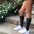 Women's Cable Knit Knee High Long Boot Socks Dark Grey (W) - LOVE SOCK COMPANY