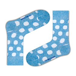 Women's Polka Dot Trouser Socks - Blue Big Polka (W) - LOVE SOCK COMPANY