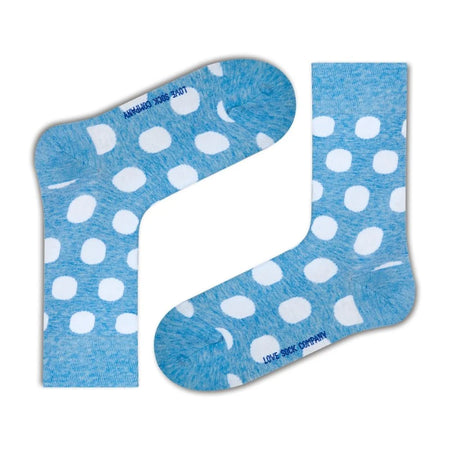 Women's Polka Dot Trouser Socks - Blue Big Polka (W) - LOVE SOCK COMPANY