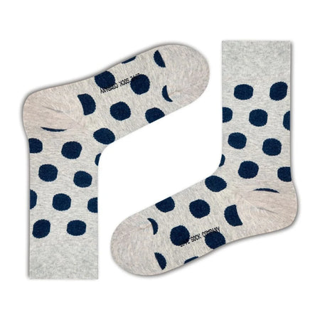 Women's Polka Dot Trouser Socks - Navy Big Polka (W) - LOVE SOCK COMPANY