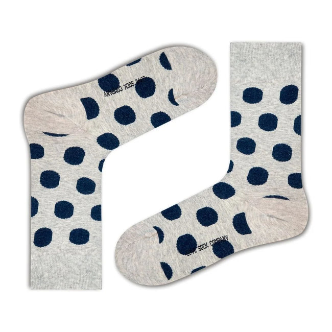 Women's Polka Dot Trouser Socks - Navy Big Polka (W) - LOVE SOCK COMPANY
