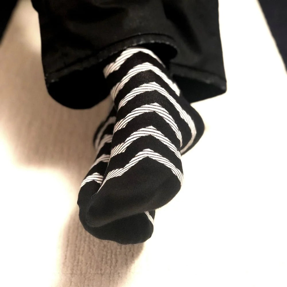Zig Zag Men's Funky Striped Dress Socks Love Sock Company - LOVE SOCK COMPANY