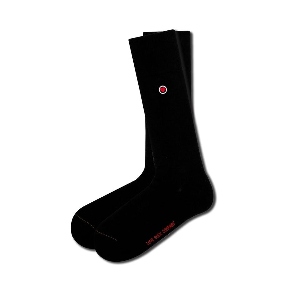 Black Solid Men Dress Socks - LOVE SOCK COMPANY