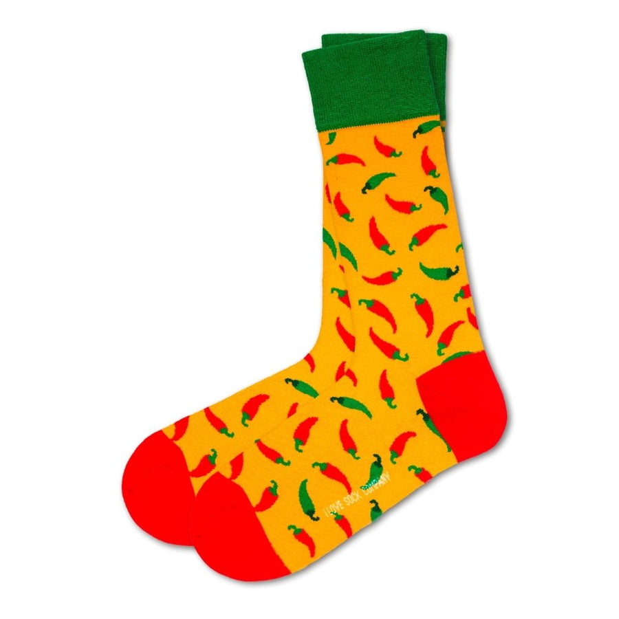 Red Hot Chili Pepper Socks Yellow (Unisex) - LOVE SOCK COMPANY