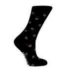 Mini Hearts patterned organic cotton women's black crew socks - LOVE SOCK COMPANY