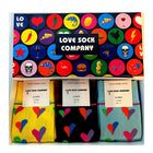 Love Sock Company Fun Colorful Heart Patterned Women's Novelty Crew Socks Orlando Gift Box - LOVE SOCK COMPANY