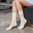 Women's Crew Socks - Mini Polka White