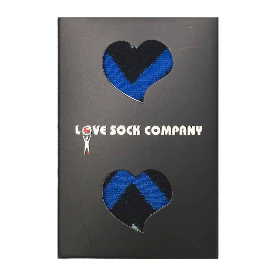 Patterned Men's Dress Socks Mirrors Blue (M) - LOVE SOCK COMPANY