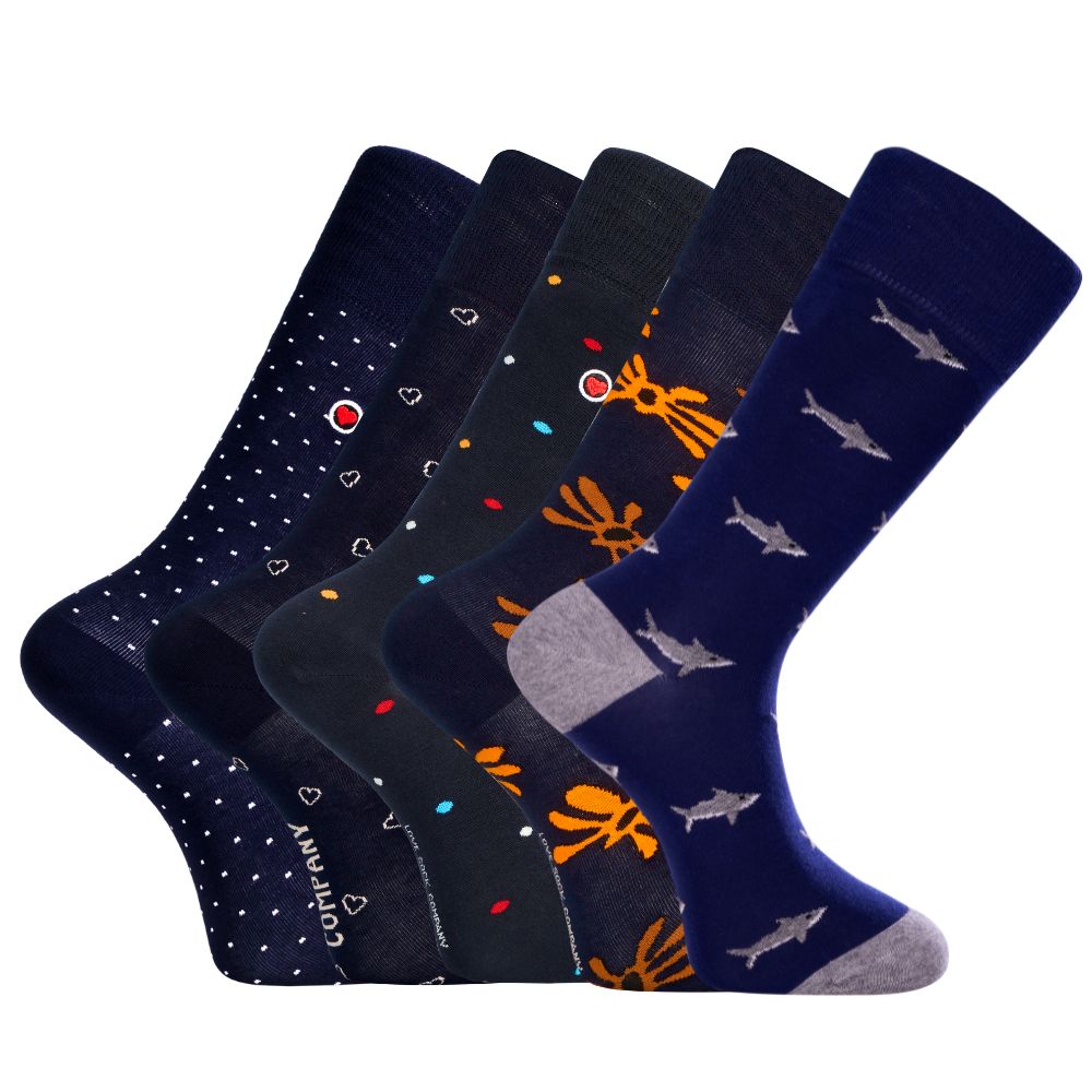 Luxury 5-Pack: Premium Organic Cotton Mid-Calf Dress Socks - Athens
