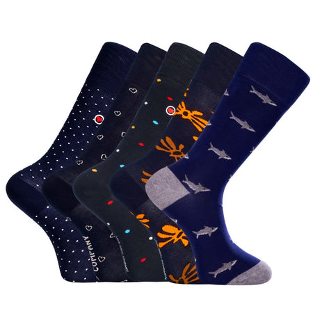 Luxury 5-Pack: Premium Organic Cotton Mid-Calf Dress Socks - Athens