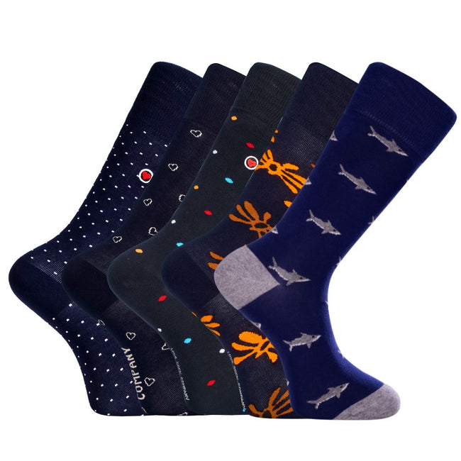 Luxury 5-Pack: Premium Organic Cotton Mid-Calf Dress Socks - Athens