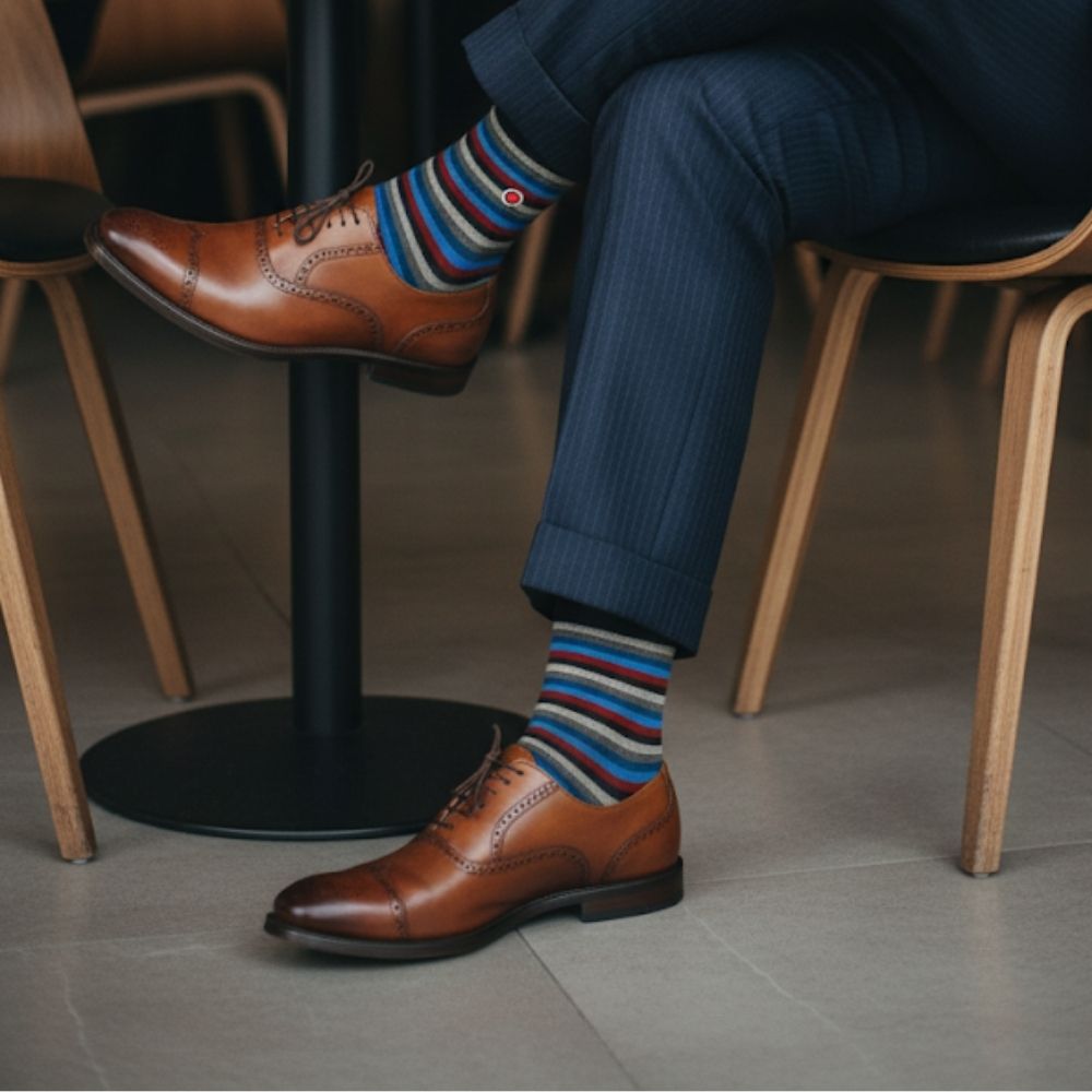 Luxury 3-Pack: Premium Organic Cotton Mid-Calf Dress Socks - Chicago
