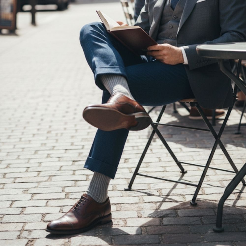 Luxury 3-Pack: Premium Organic Cotton Mid-Calf Dress Socks - Chicago