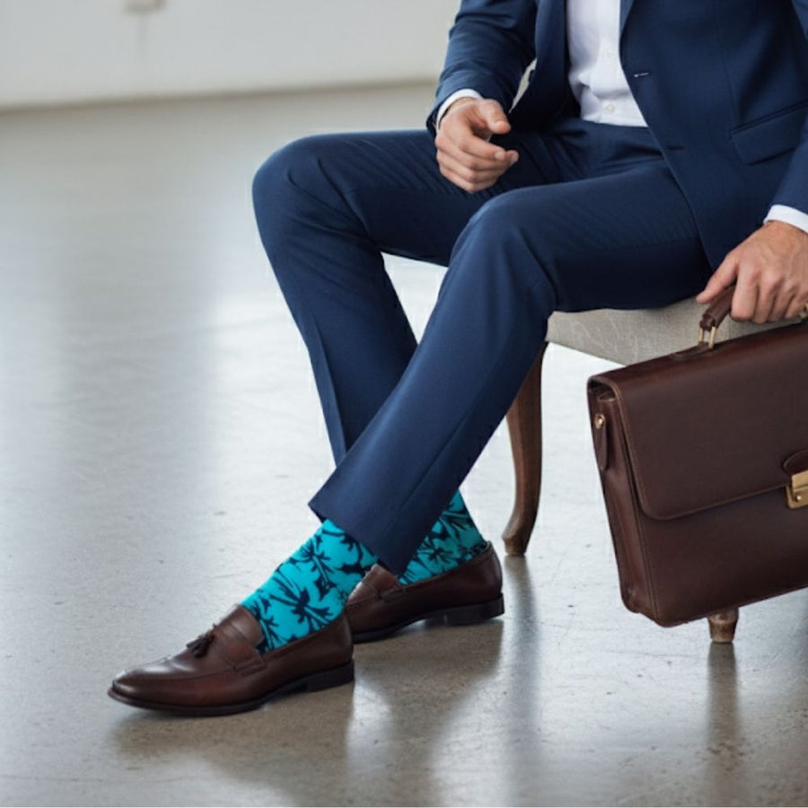 Men's Mid-Calf Dress Socks 3-Pack - Malibu — organic cotton socks by Love Sock Company