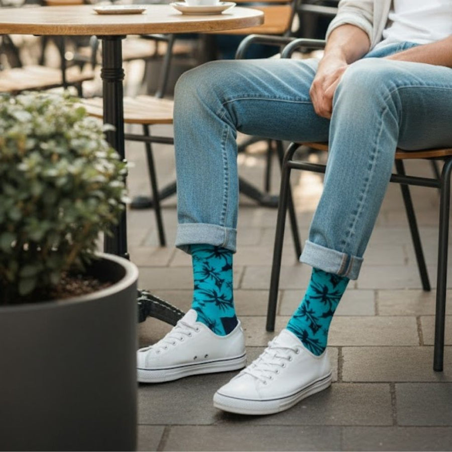 Men's Mid-Calf Dress Socks 3-Pack - Malibu — organic cotton socks by Love Sock Company