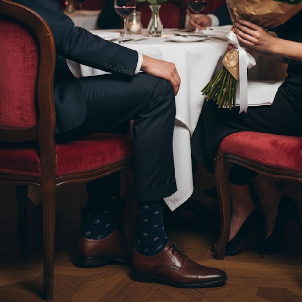 Men's Organic Cotton Mid-Calf Dress Socks (5-Pack) - Seamless, Stay-Up Comfort -Florence