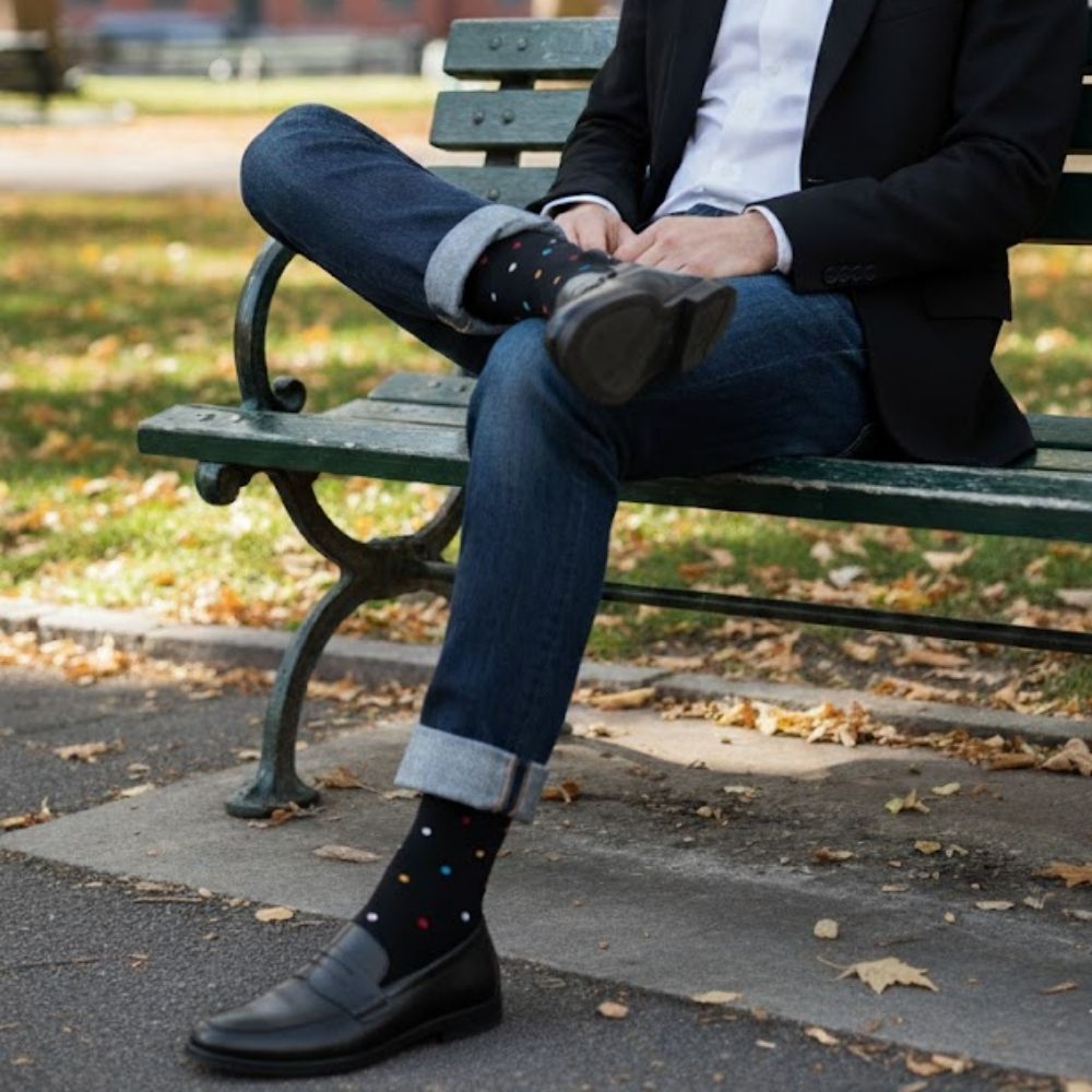 Luxury Organic Cotton Dress Socks for Men: Seamless Fit & Stay-Up Guarantee - Wedding Gift