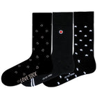 Luxury 3-Pack Women's Crew Dress Socks - Seamless Comfort - Love Stars