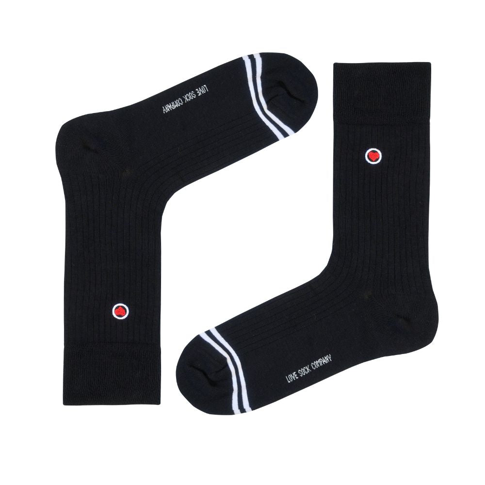 Luxury Seamless Dress Socks for Women - Premium Organic Cotton - Ribbed Black