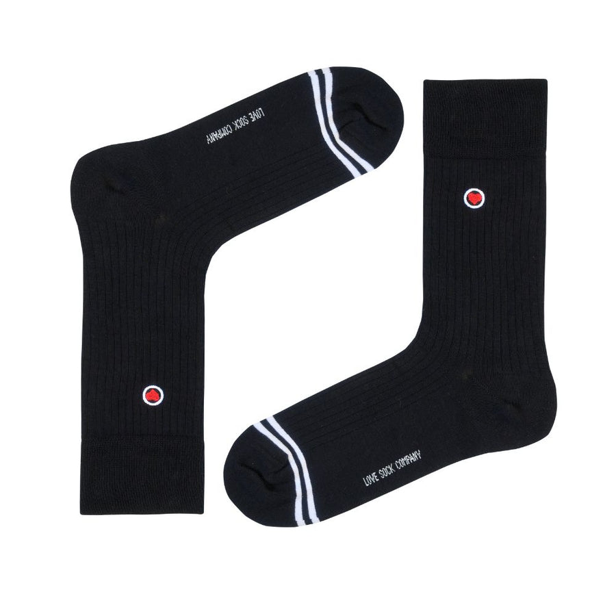 Women's Seamless Dress Socks - Ribbed Black — organic cotton socks by Love Sock Company