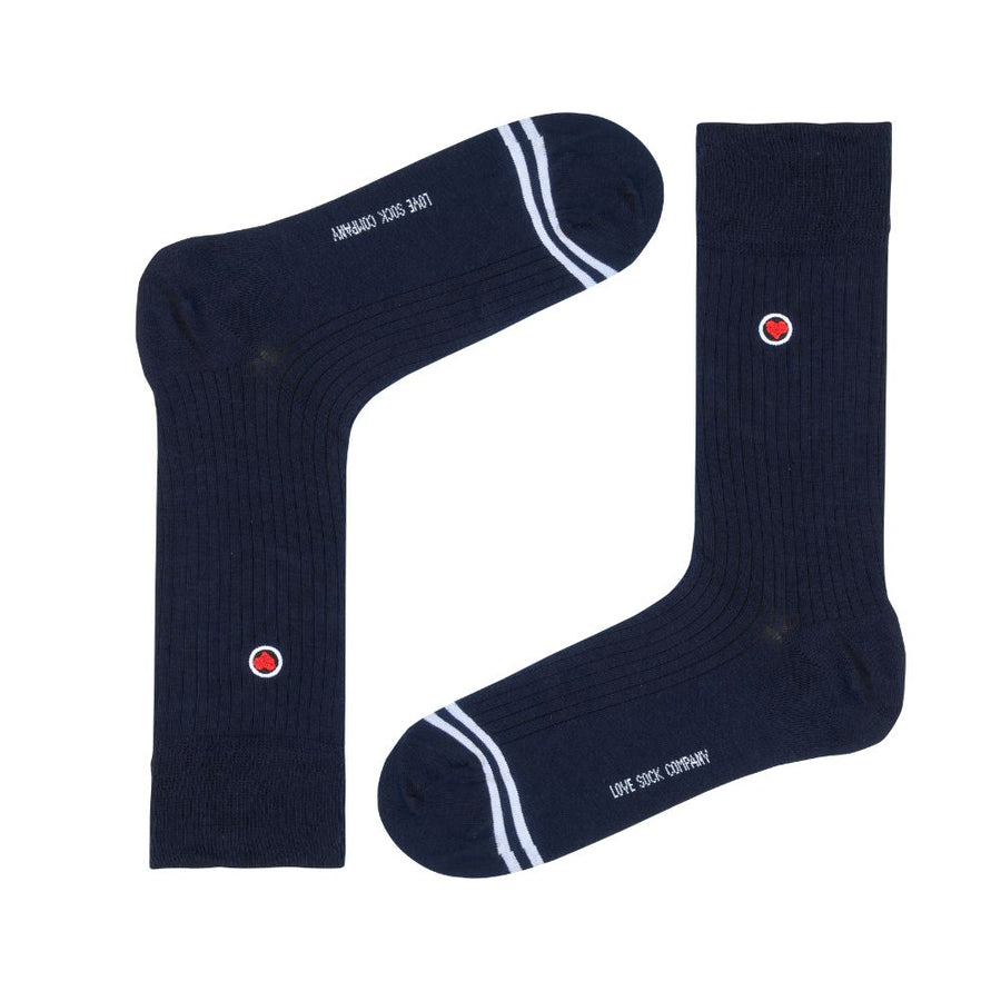 Women's Crew Socks - Ribbed Navy — organic cotton socks by Love Sock Company