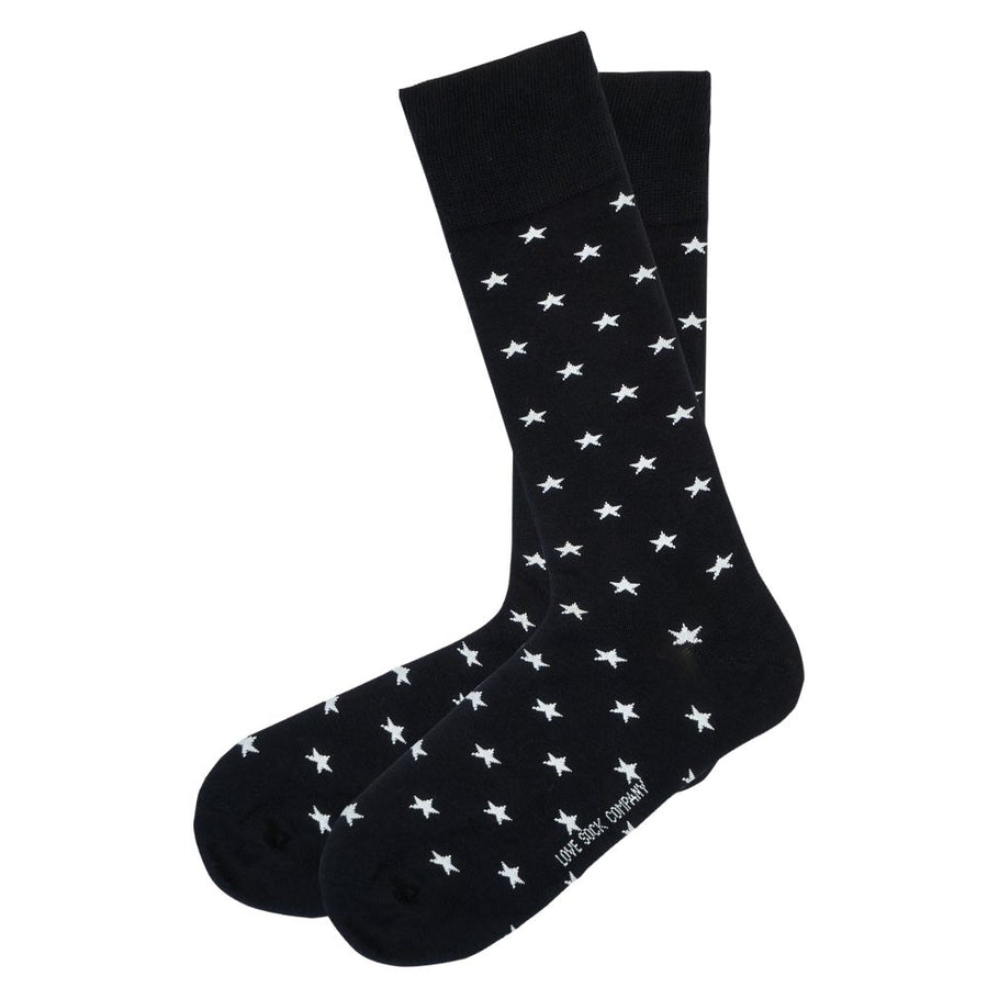 Men's Mid-Calf Dress Socks - Star Pattern — organic cotton socks by Love Sock Company