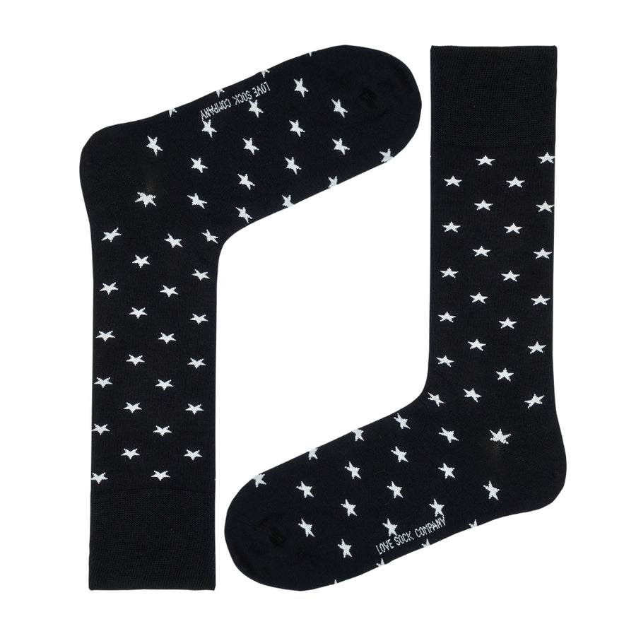 Men's Mid-Calf Dress Socks - Star Pattern — organic cotton socks by Love Sock Company