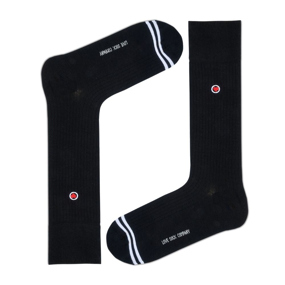 Luxury Pack: Premium Organic Cotton Mid-Calf Dress Socks - Ribbed Solid Black