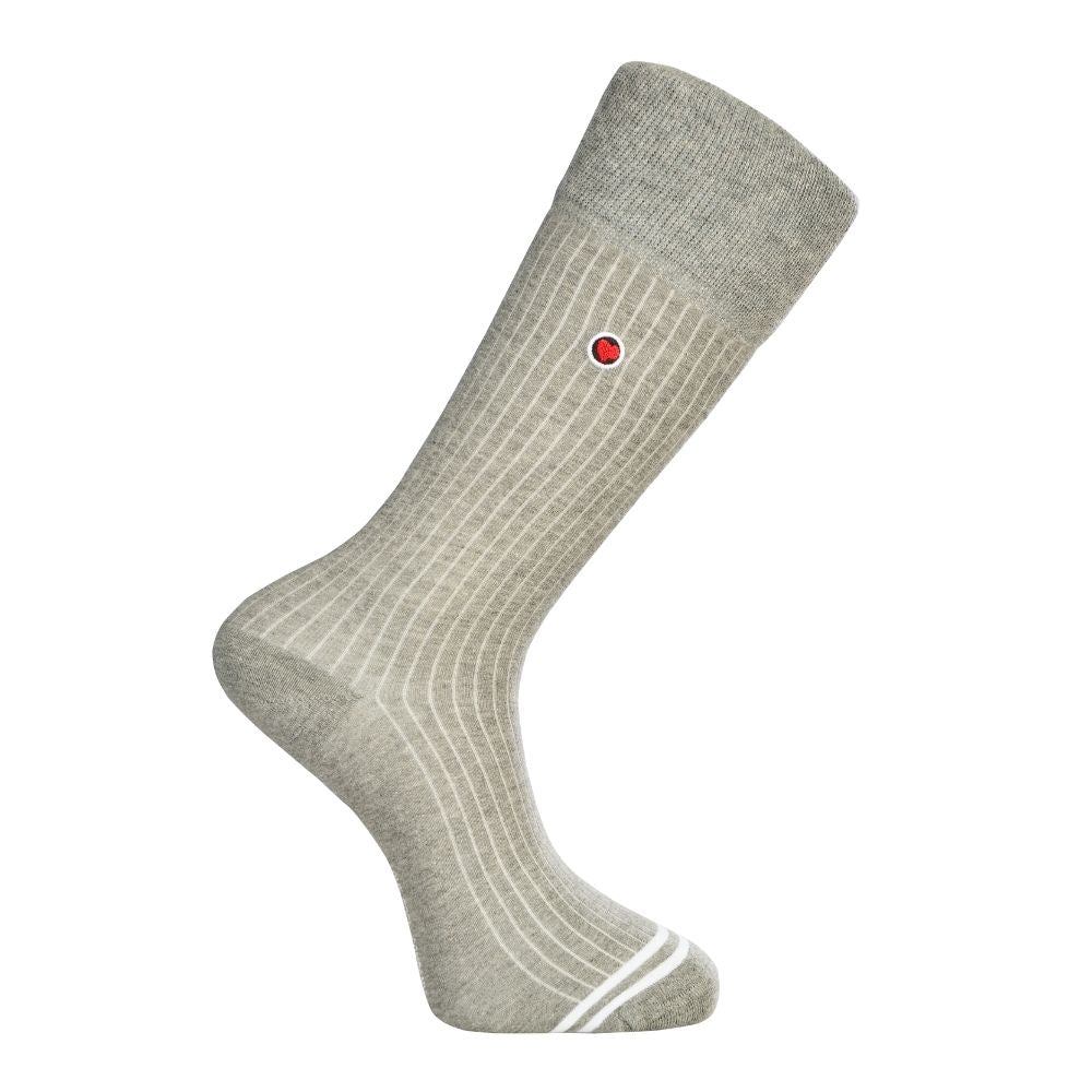 Luxury Pack: Premium Organic Cotton Mid-Calf Dress Socks - Ribbed Solid Grey