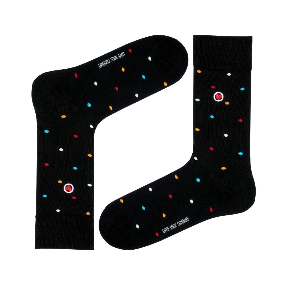 The Best Women's Crew Socks: Performance Organic Cotton with Arch Support - Mini Polka Black