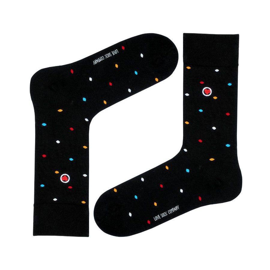 Women's Crew Socks - Mini Polka Black — organic cotton socks by Love Sock Company