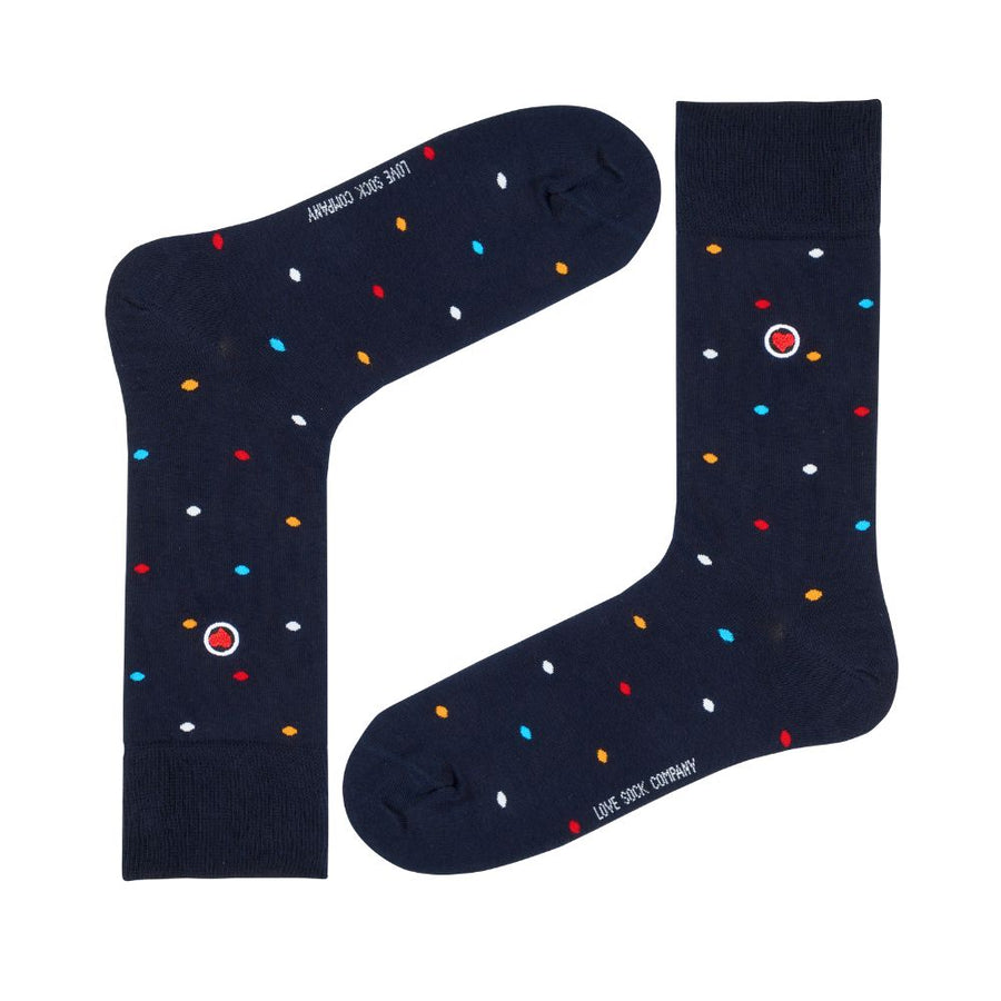 Women's Dress Socks - Mini Polka Navy — organic cotton socks by Love Sock Company
