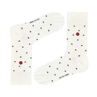 Premium Trouser Socks: Zero-Slip Fit with Organic Cotton - Mini Polka White