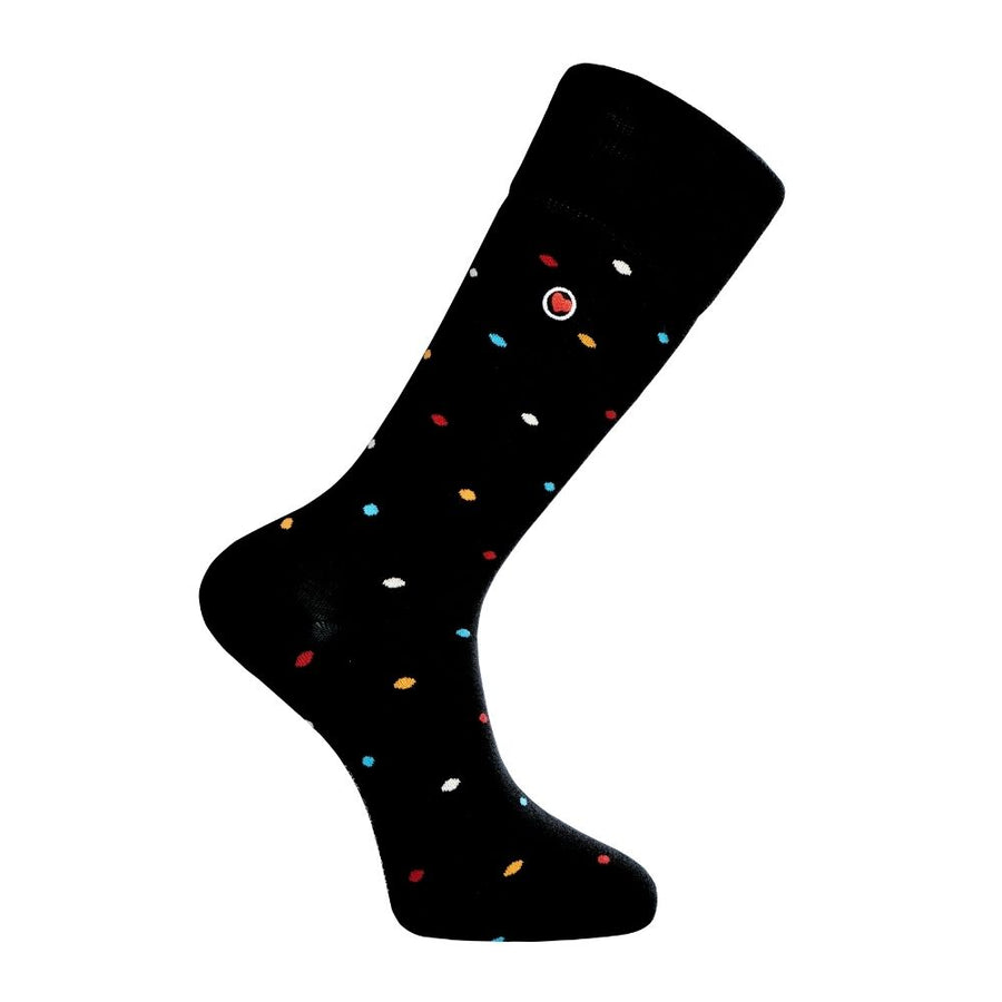 Men's Mid-Calf Dress Socks - Mini Polka Black — organic cotton socks by Love Sock Company