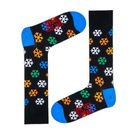 Christmas Gift Idea: Festive Pattern Mid-Calf Sock - Seamless Comfort - Snowflake