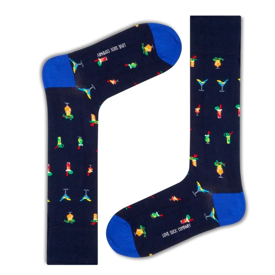 Men's Mid-Calf Dress Socks - Cocktails — organic cotton socks by Love Sock Company