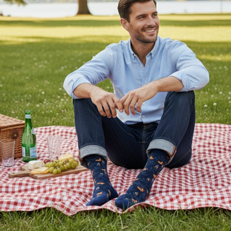 Men's Mid-Calf Dress Socks - Butterfly — organic cotton socks by Love Sock Company
