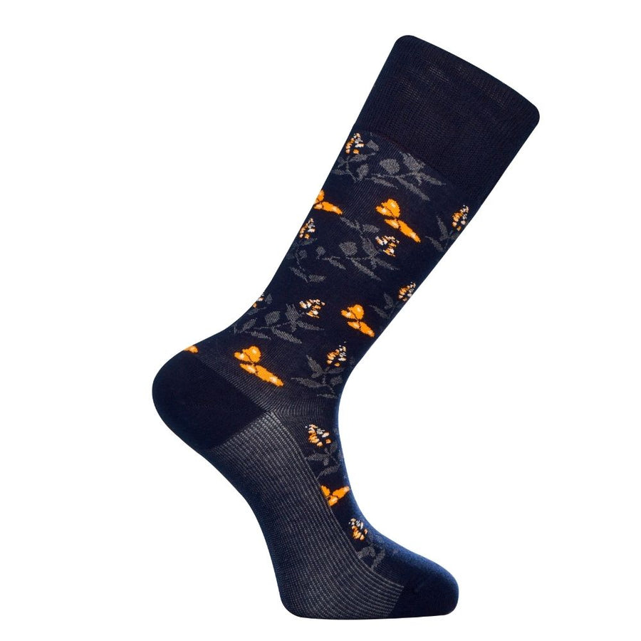 Men's Mid-Calf Dress Socks - Butterfly — organic cotton socks by Love Sock Company