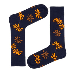 Premium Mid-Calf Sock - Subtle Floral Pattern - Stay-Up Fit - Flowers