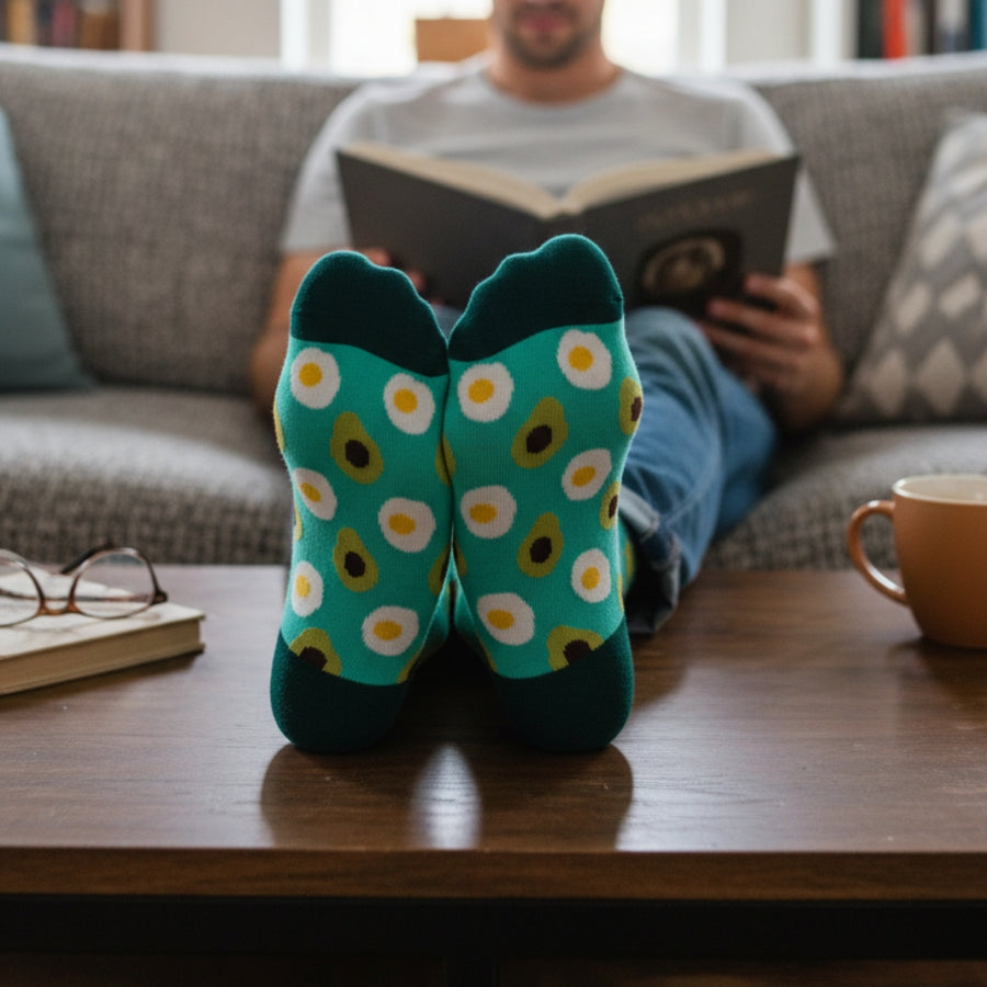Men's Novelty Crew Socks - Avocado — organic cotton socks by Love Sock Company